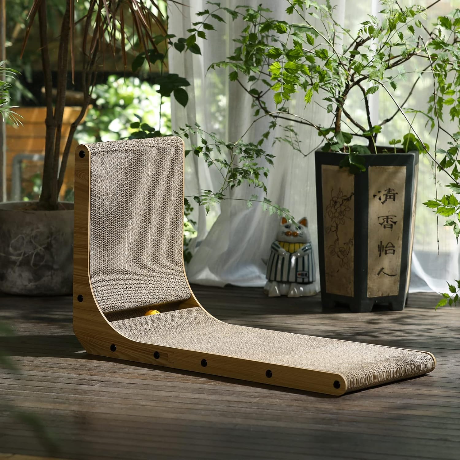 L Shape Cat Scratcher, 23.6 Inch Cat Scratchers for Indoor Cats, Protecting Furniture Cat Scratch Pad, Cardboard Cat Scratching